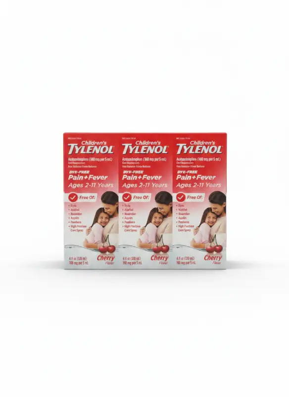 Children’s Tylenol Suspension Dye-Free 3 pack