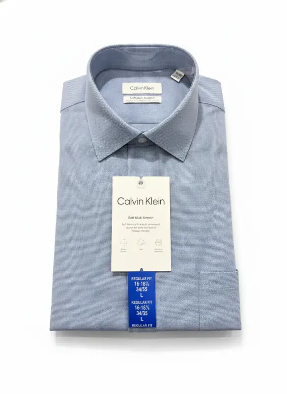 Soft multi stretch dress shirt blue