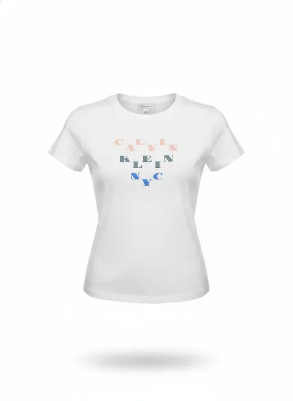 Blusa blanca LOGO MULTI COLOR