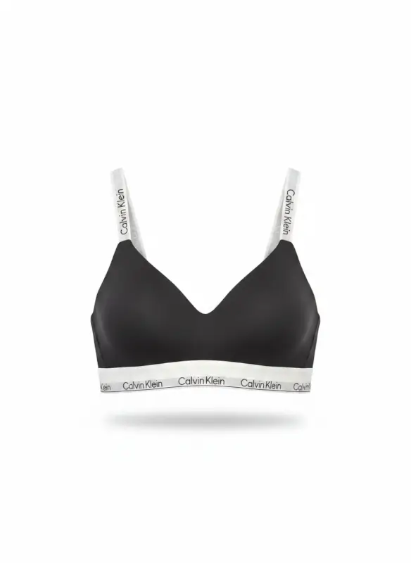 Lightly lined bralette black and white
