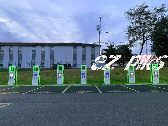 Stafford, VA, USA - 02102021 Electric Car Charging Stations in a car parking.