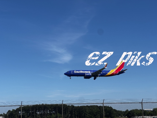 Norfolk, VA, USA- 06-16-2024 A Southwest Airlines Boeing 737 about to touch down in Norfolk airport in Virginia state, USA.