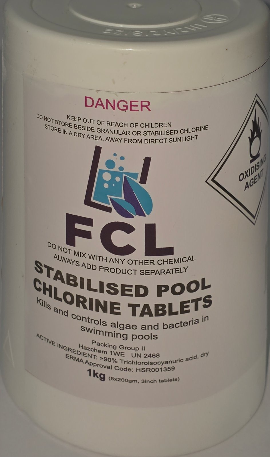 FCL Stabilised Pool Chlorine Tablets 1kg