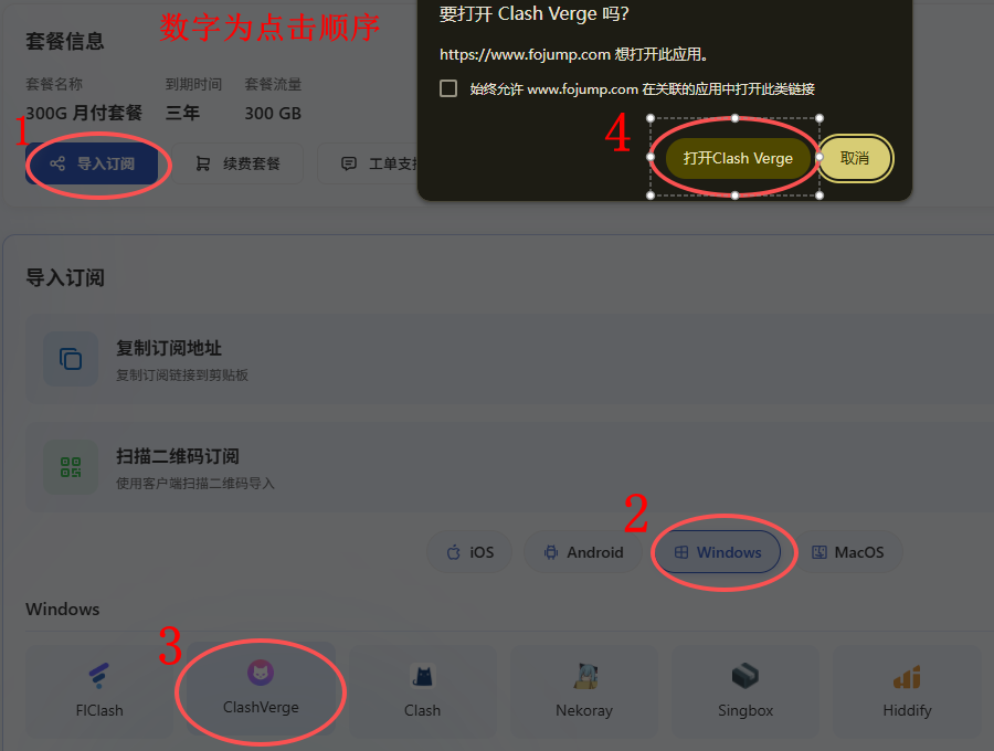自动导入订阅示意