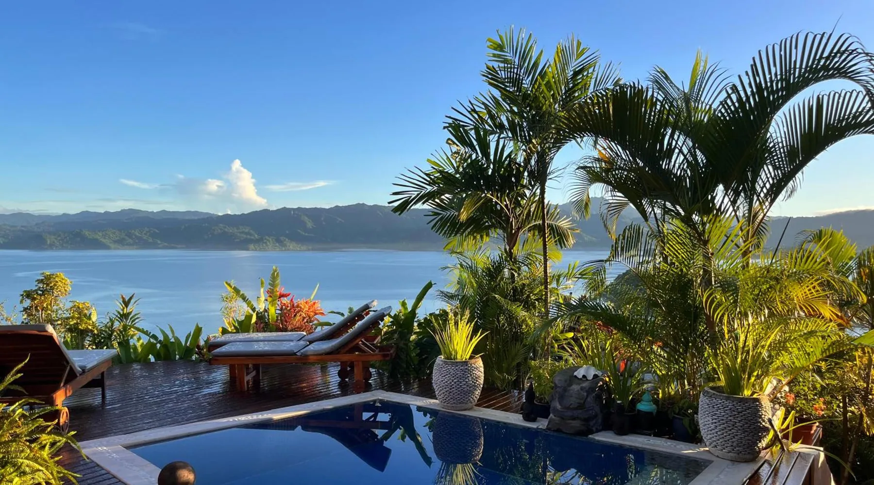 Savusavu bay and tropical Vanua Levu coastline