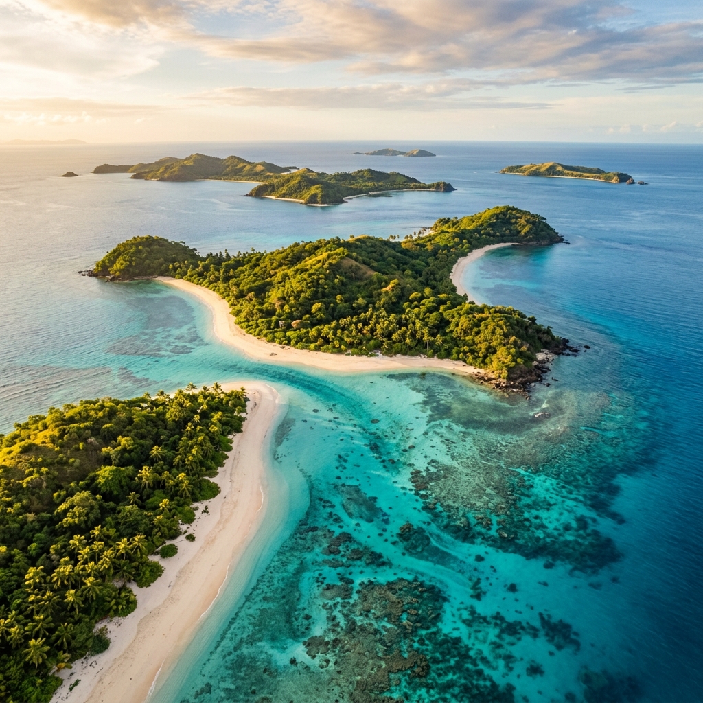 Fiji islands and clear blue water