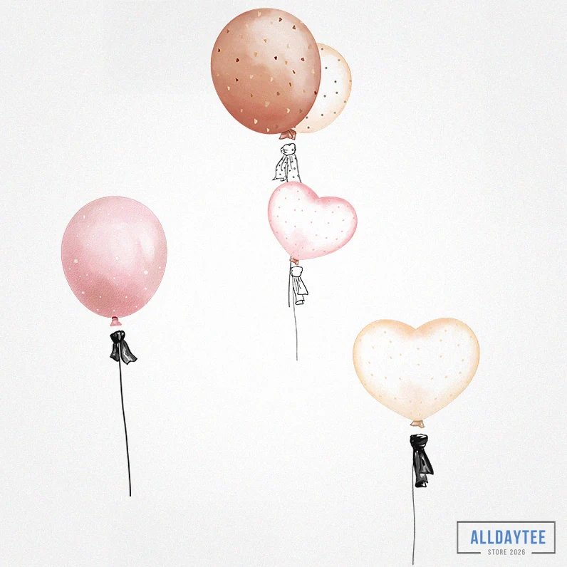 Alldaytee - Featured Product - [Shijuehezi] Cartoon Balloons Wall Stickers Diy Unicorn Animal Wall Decals For Kids Rooms Baby Bedroom Nursery Home Decoration Alx