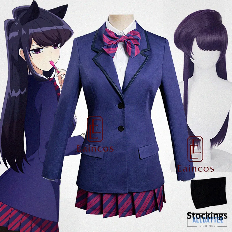 Alldaytee - Featured Product - Anime Komi Can'T Communicate Shouko Komi Cosplay Costume Girls School Uniform Komi San Wa Comyushou Desu Suits Wig Alx