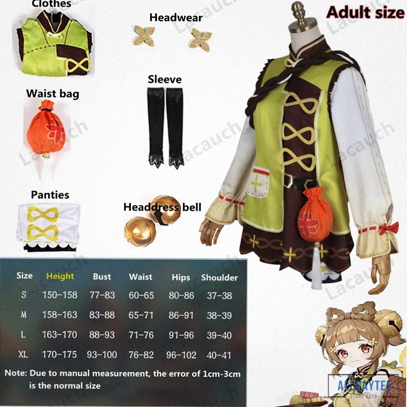 Alldaytee - Featured Product - 2022 Game Genshin Impact Yaoyao Cosplay Costume Lolita Yao Yao Anime Halloween Wig Children Adult Costume For Kids Wig Alx