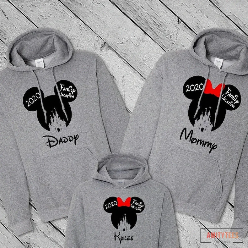 Amitytees - Custom Hoodie - Mickey Mouse Hoodie - Family Vacation Hoodie - Custom Shirts - Unisex Disney Hoodie - Family Hoodie - Disneyland Hoodie - Mickey Hoodie
