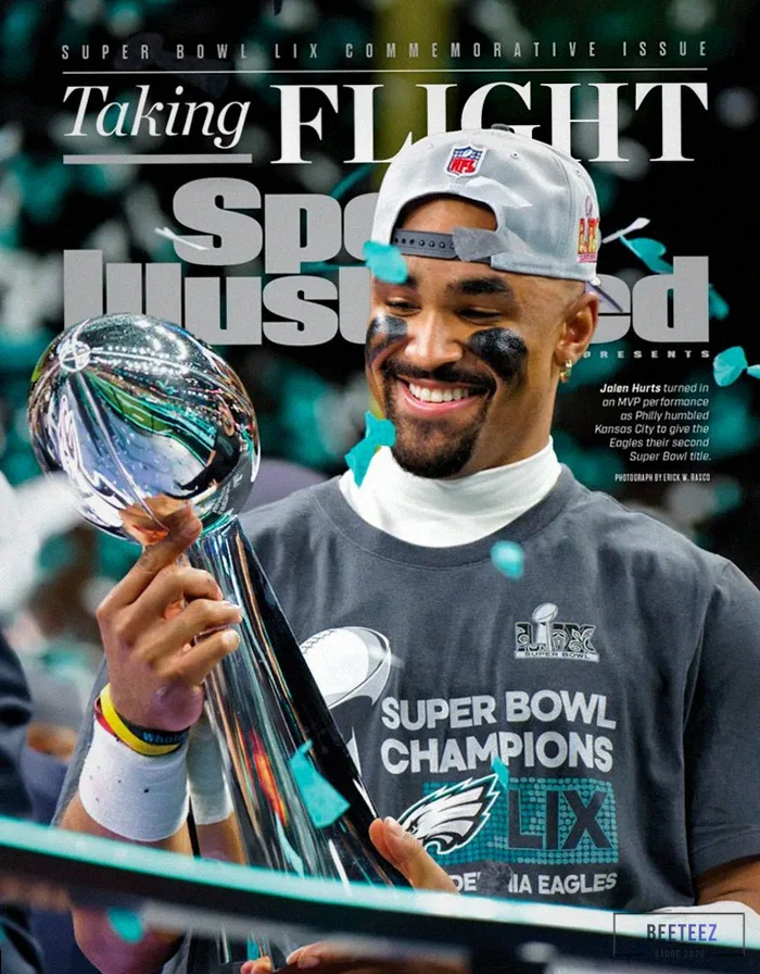 Beeteez - Featured Product - Sports Illustrated 2025 Magazine Philadelphia Eagles Jalen Hurts Super Bowl Lix Commemorative Issue “Taking Flight”