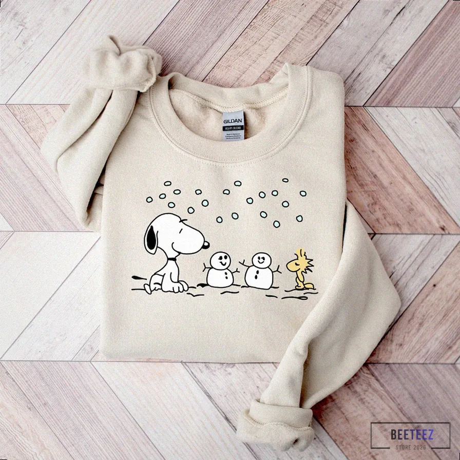 Beeteez - Printed Crewneck - Snoopy Christmas Sweatshirt - Christmas Apparel - Cute Christmas Dog Lover Gift - Dog Christmas Crewneck - Boujee T - Shirt - Christmas Gifts