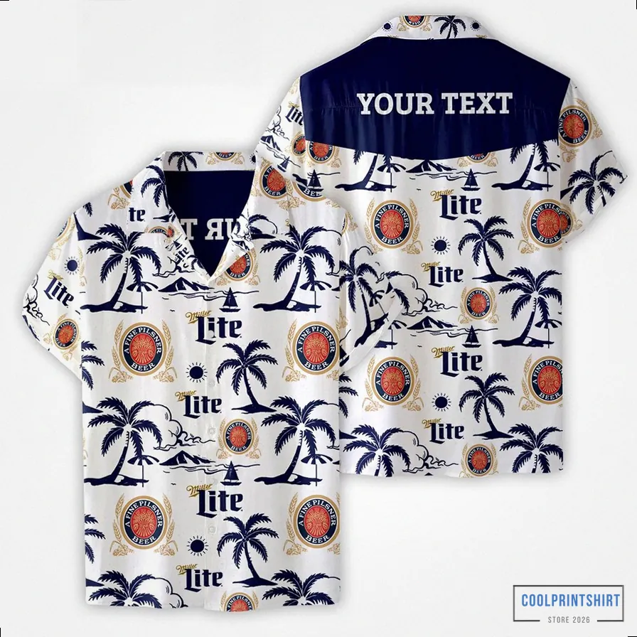 Coolprintshirt - Printed T - Shirt - 3D Printed M Beer Hawaiian Shirt Personalized Name Lite Drink Unisex Tee Short Sleeves Button Down Tropical Summer Beach Shirts For Birthday
