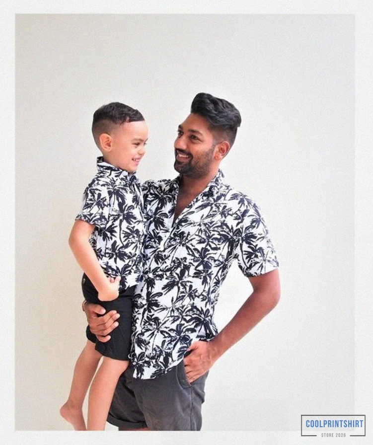 Coolprintshirt - Printed T - Shirt - Father And Son Matching Shirts - Hawaiian - Father And Son Outfit - Hawaiian Shirts - Dad And Son Shirts - Matching Outfits - Gift For Him