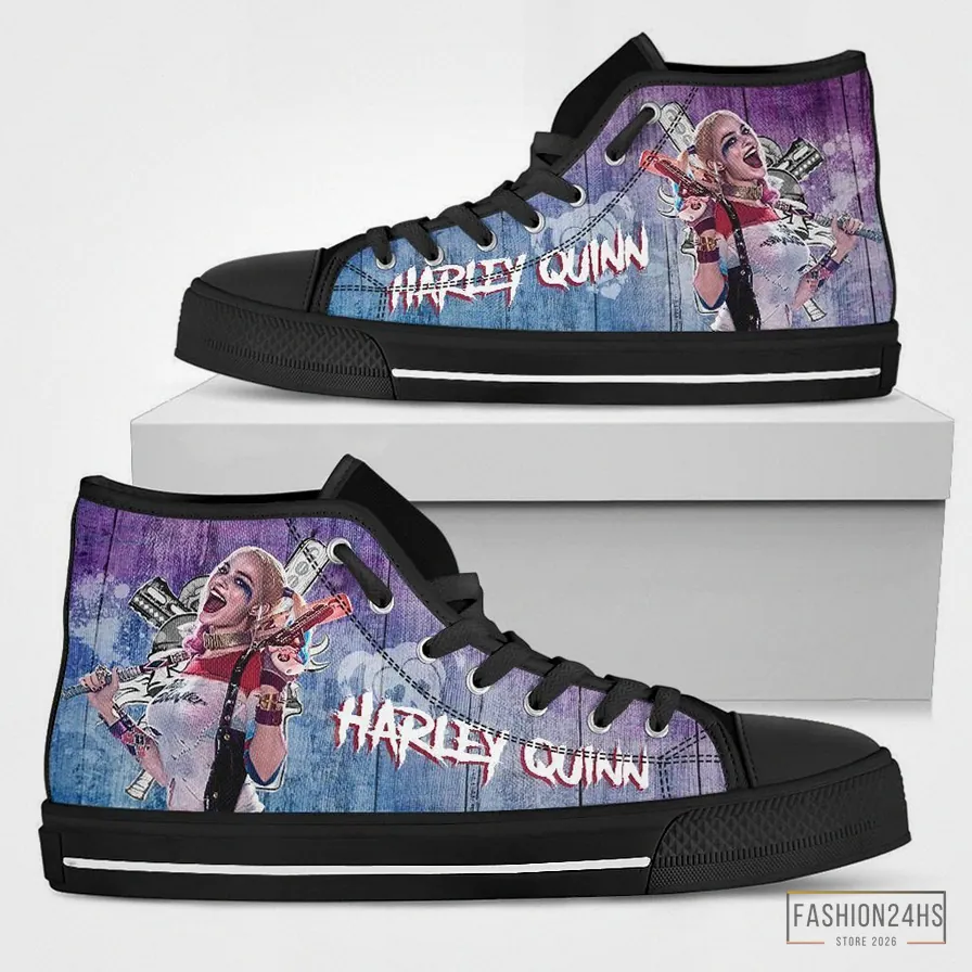 Fashion24Hs - Custom Sneakers - Harley Quinn Sneakers High Top Shoes Amazing Fan Gift Idea High Top Shoes Va95