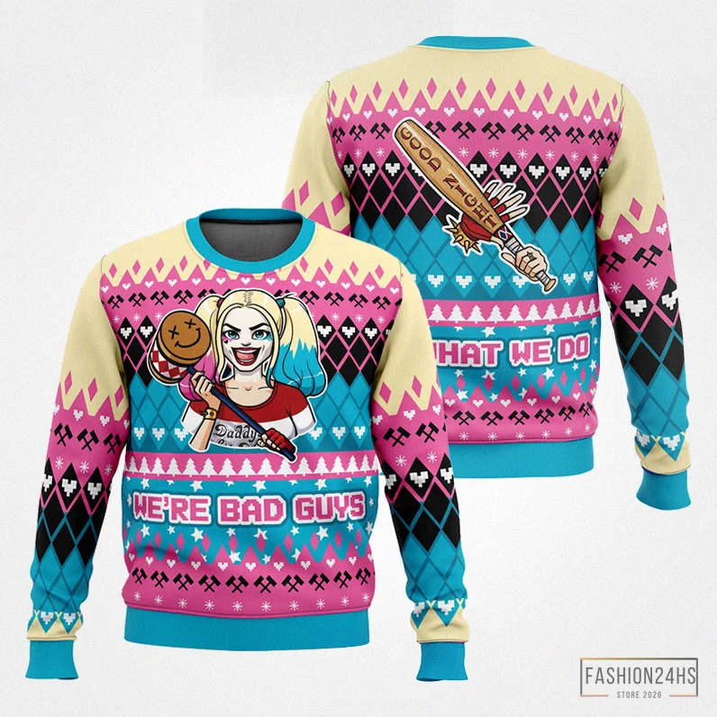 Fashion24Hs - Featured Product - Harley Quinn We'Re Bad Guys Ugly Sweater