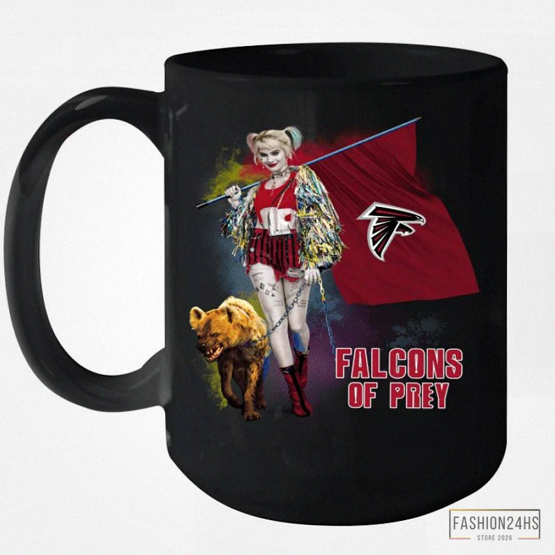 Fashion24Hs - Funny Coffee Mug - Harley Quinn Flag Atlanta Falcons Of Prey Ceramic Mug 15Oz