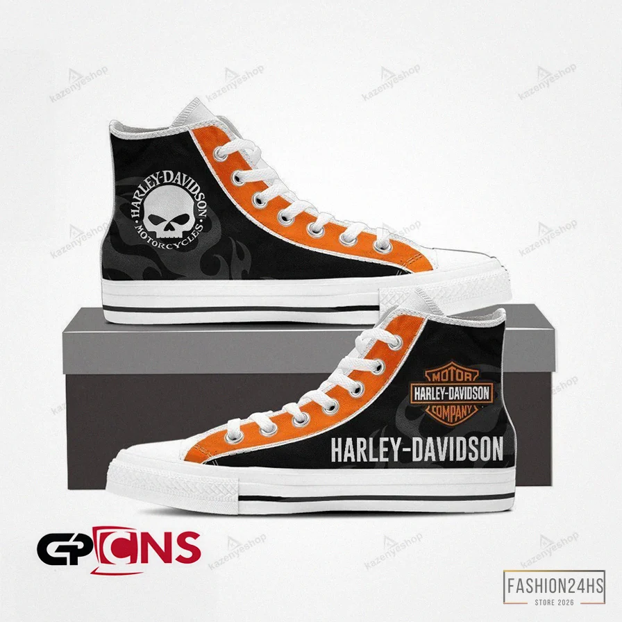 Fashion24Hs - Wall Art - Harley Davidson High Top Canvas Shoes 3