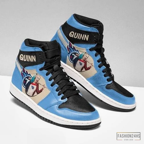 Fashion24Hs - Custom Sneakers - Harley Quinn Tennessee Titans Jordan Sneakers High Top Shoes Air Jordan High Sneakers Sport Sneakers