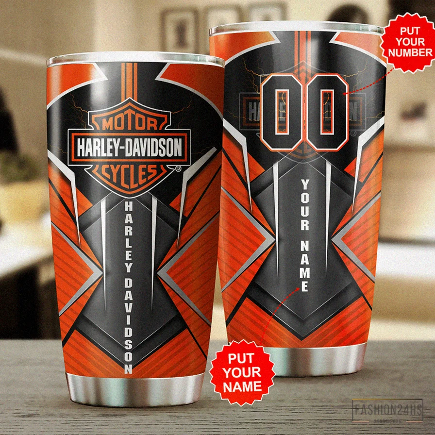 Fashion24Hs - Insulated Tumbler Cup - Harley Davidson Custom Name Custom Name Design Gift For Lover Gift For Fan Day Travel Tumbler All Over Print H99