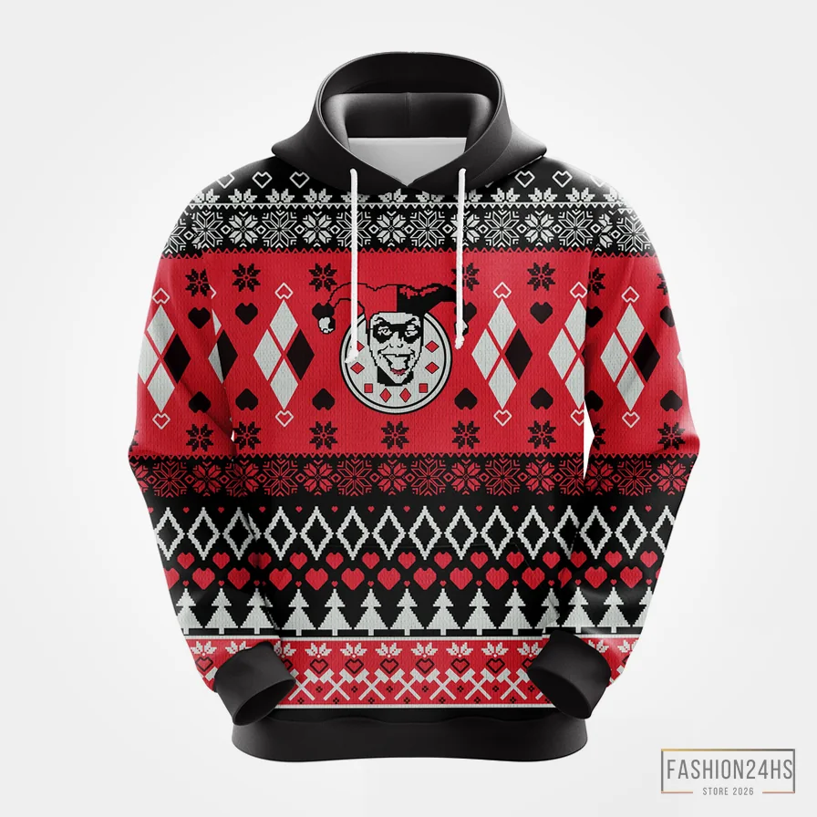 Fashion24Hs - Custom Hoodie - Harley Quinn Christmas Christmas Cute Noel Mc Ugly Hoodie - Amazing Gift Idea - Thanksgiving Gift