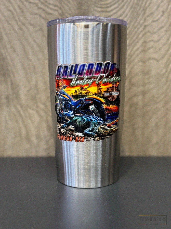 Fashion24Hs - Funny Mug - Orlando Harley - Davidson Sinister Gator Travel Mug