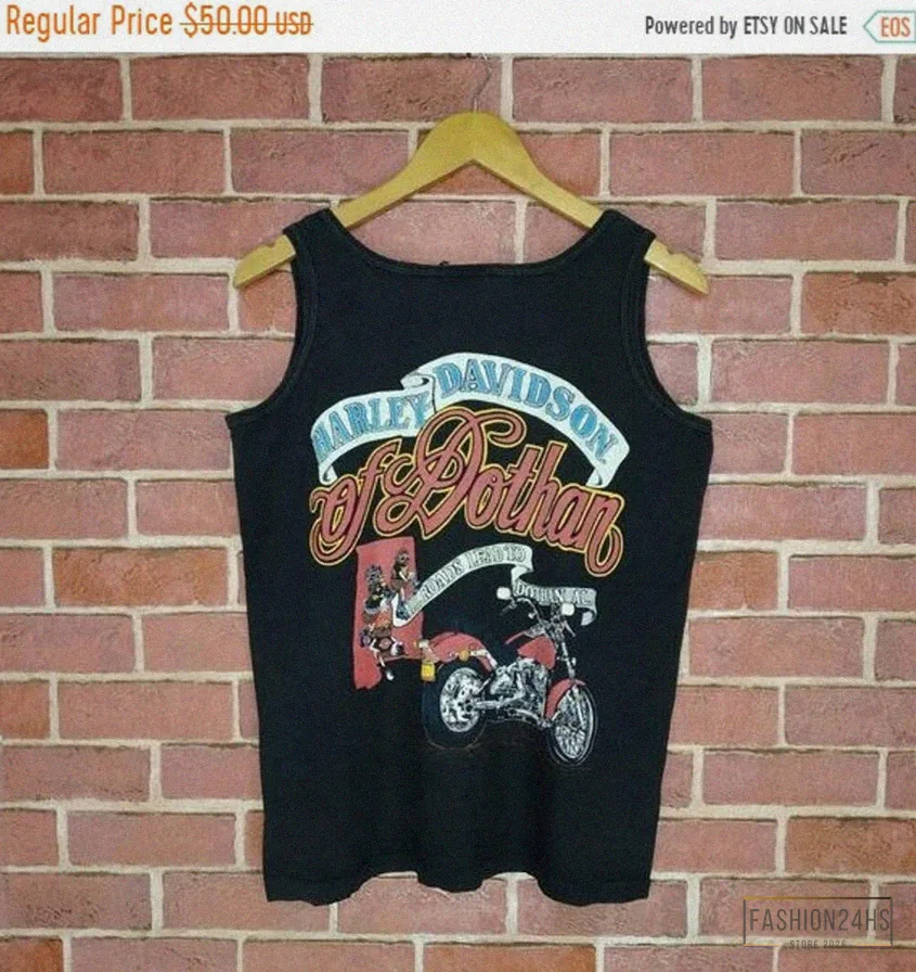 Fashion24Hs - Summer Tank Top - Harley Davidson Motorcycle Tank Top Back Print Style Medium Size