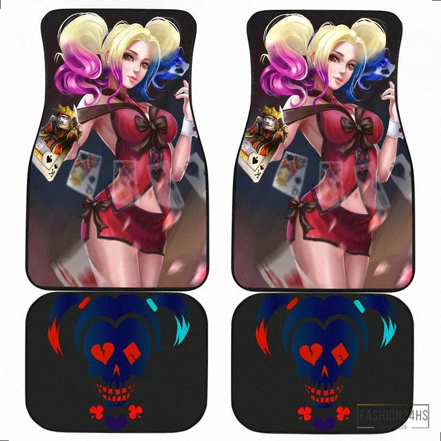 Fashion24Hs - Featured Product - Harley Quinn Front And Back Car Mats Personalized Car Seat Floor Mat Custom Print