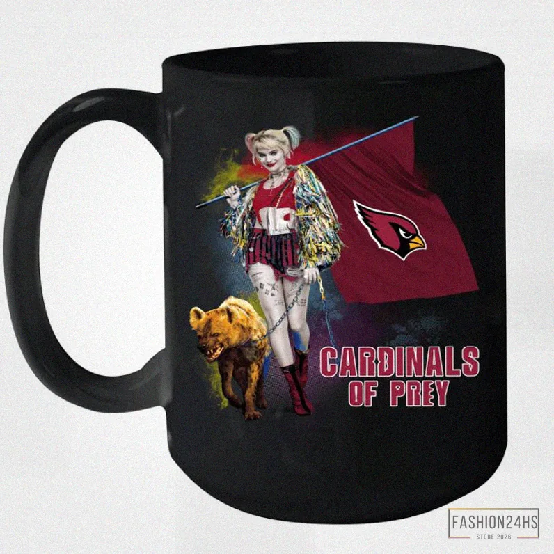 Fashion24Hs - Funny Coffee Mug - Harley Quinn Flag Arizona Cardinals Of Prey Ceramic Mug 15Oz