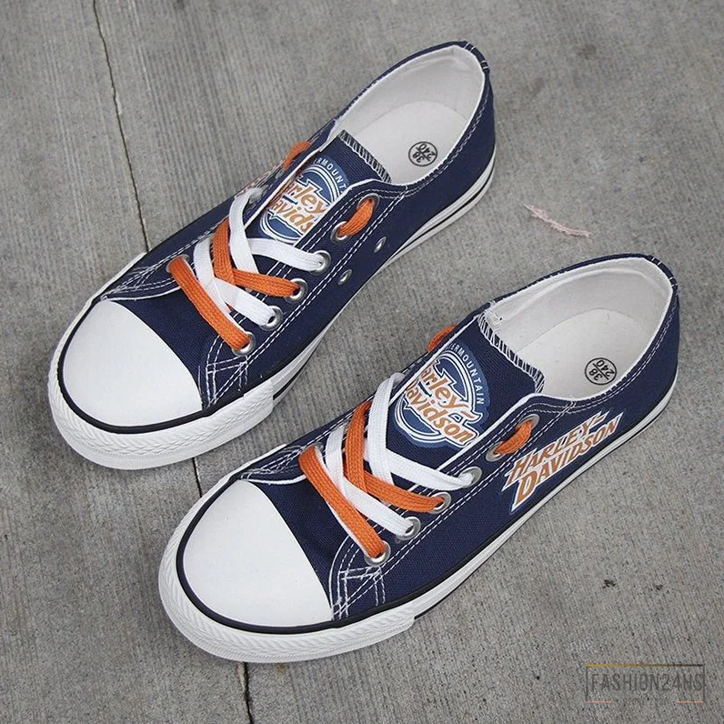 Fashion24Hs - Lightweight Shoes - Love Motorcycle Harley Davidson Blue Low Top Shoes 2 - Harley Low Top - Motorcycle Shoes - Gift For Fan - Bikers Shoes Gift - Fathers Day Gift