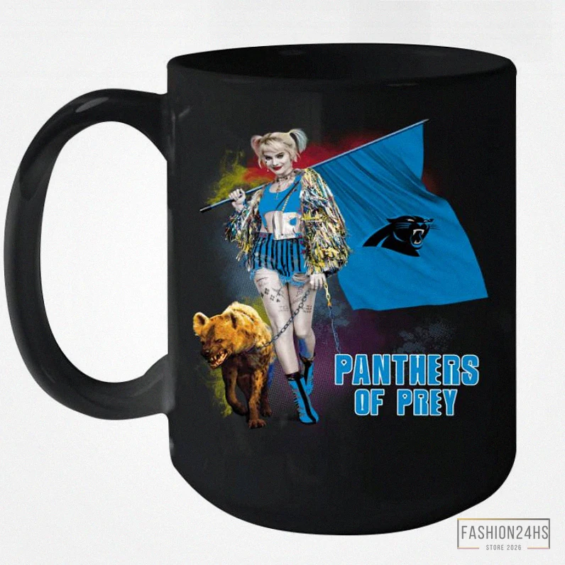 Fashion24Hs - Funny Coffee Mug - Harley Quinn Flag Carolina Panthers Of Prey Ceramic Mug 15Oz