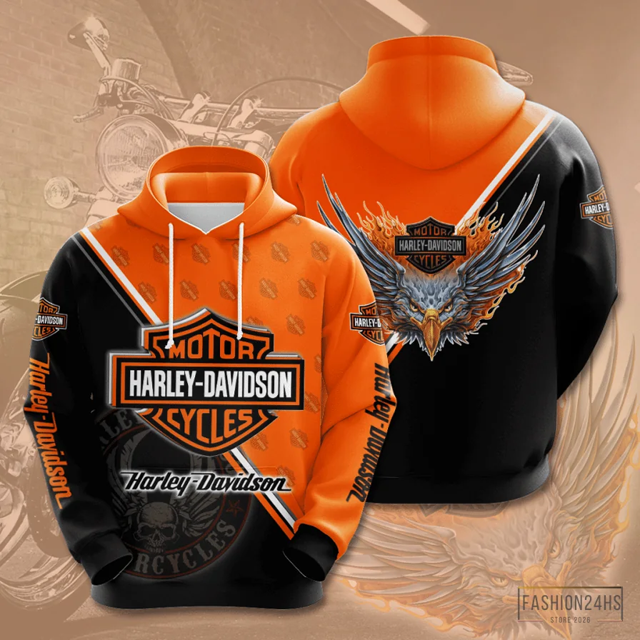 Fashion24Hs - Custom Hoodie - Harley Hoodie 3D All Over Print Hoodie - V04