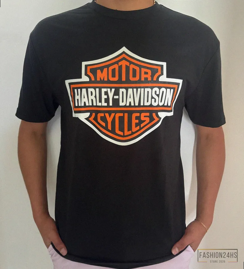 Fashion24Hs - Printed T - Shirt - Harley Davidson Tshirt - Shirt For Man - Perfect Gift - Gift Shirt - Ideal For Gifts - Casual Wear - Printed Logo - Front And Back.