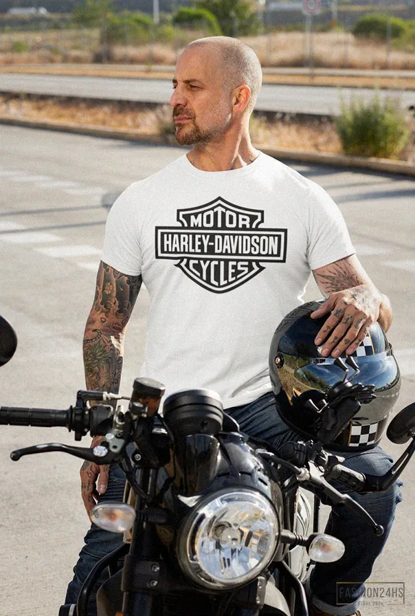 Fashion24Hs - Printed T - Shirt - Harley Davidson Shirt - Vintage Motorbike T - Shirt - Rider Shirt - Motorcycle Shirt - Biker Shirt - Bike Lover - Motorcycle Apparel - Vintage Harley