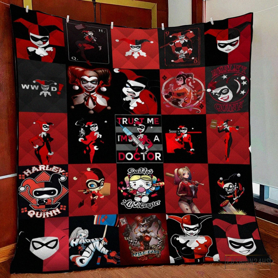 Fashion24Hs - Warm Blanket - Harley Quinn Fleece Blanket Quilt Blanket