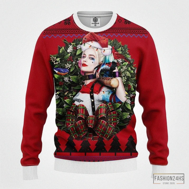 Fashion24Hs - Featured Product - Harley Quinn Suicide Squad Noel Mc Ugly Christmas Sweater Thanksgiving Gift