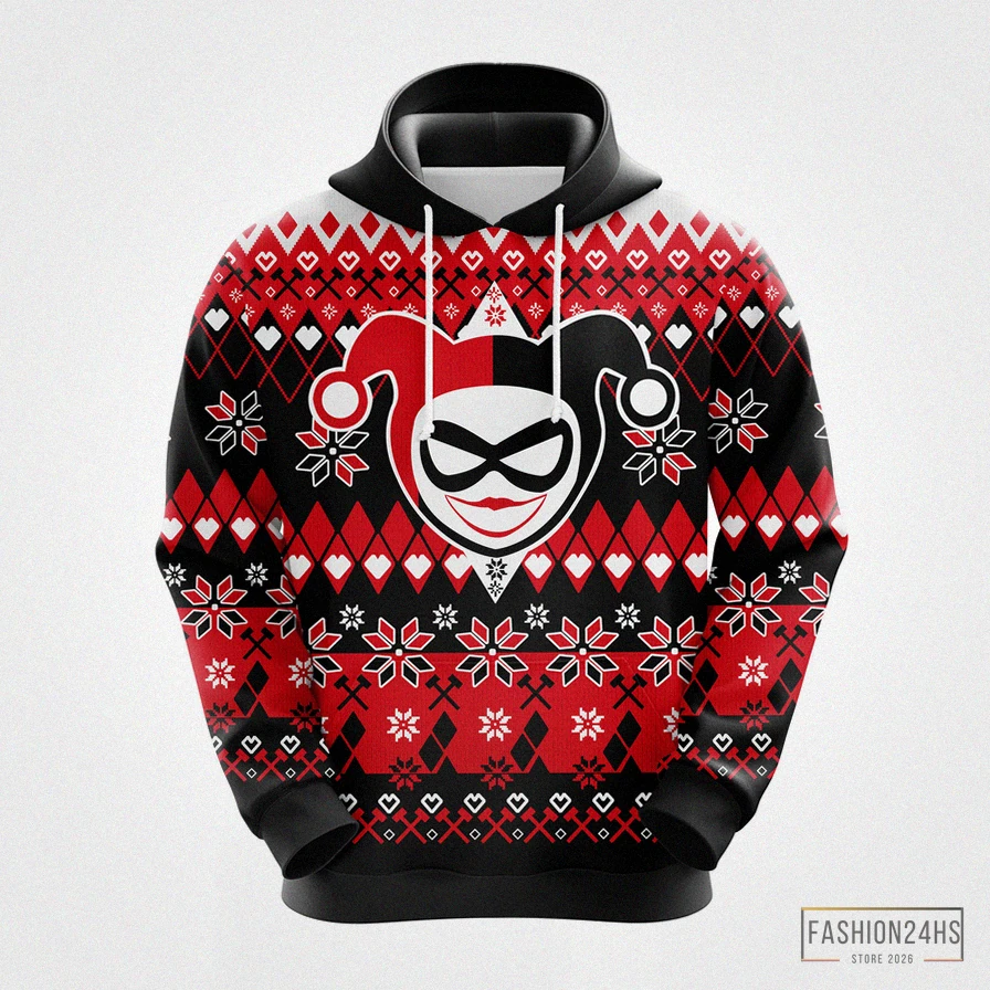 Fashion24Hs - Custom Hoodie - Harley Queen Suicide Squad Christmas Cute Noel Mc Ugly Hoodie - Amazing Gift Idea - Thanksgiving Gift