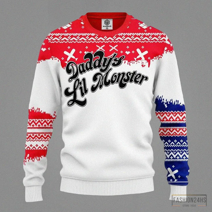 Fashion24Hs - Featured Product - Harley Quinn Daddys Lil Monster Ugly Christmas Sweater Amazing Gift Idea Thanksgiving Gift