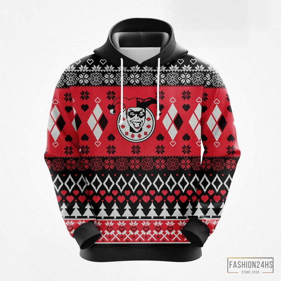 Fashion24Hs - Custom Hoodie - Harley Quinn Christmas Christmas Cute Noel Mc Ugly Hoodie Amazing Gift Idea Thanksgiving Gift