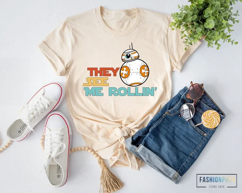 Fashionphes - Graphic Tee - Star Wars Bb8 Shirt - Funny Disney Star Wars Shirt - Death Star Shirt - Galaxy'S Edge Shirt - Star Wars Disneyworld Shirt - Disney Trip Shirts