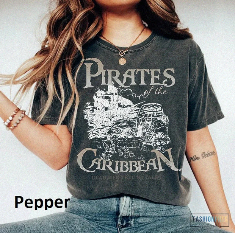 Fashionphes - Printed T - Shirt - Vintage Mickey Pirate Shirt - Pirates Of The Caribbean Shirt - Disneyland Shirt - Dead Men Tell No Tales Shirt - Disney Trip Shirt - Disney Shirt