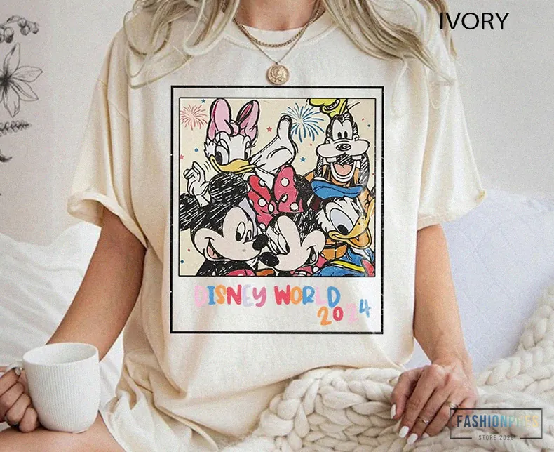 Fashionphes - Printed T - Shirt - Mickey And Friends Shirt - Retro Disneyworld 2024 Shirt - Disney Squad Shirt - Mickey And Co Shirt - Disney Vacation Shirt - Comfort Colors Shirt