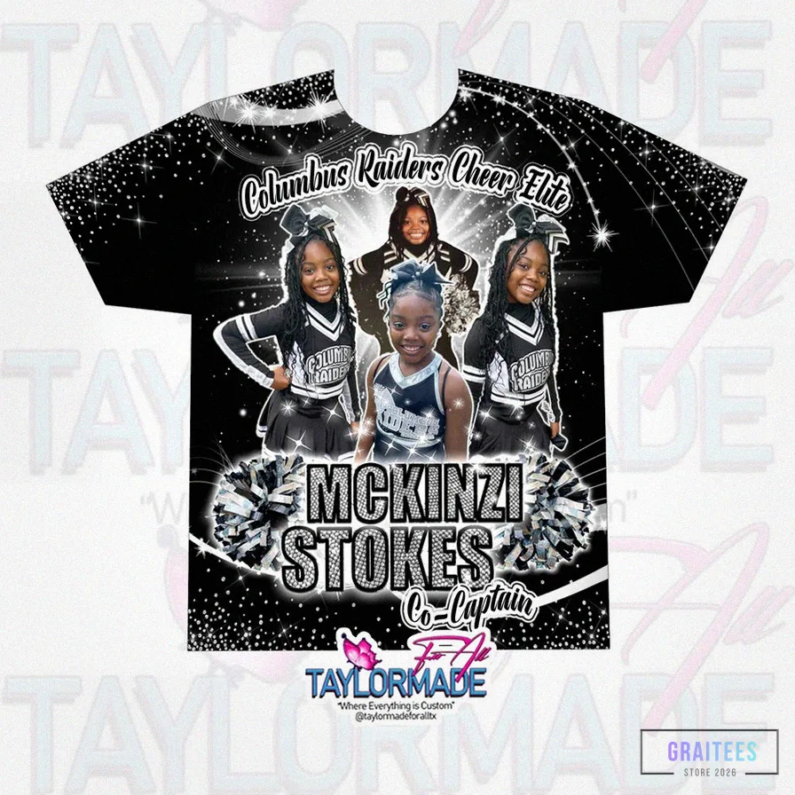 Graitees - Printed T - Shirt - Custom/Personalized 3D Sports/Dance/Cheer/Basketball/Football/Baseball/Soccer/Band/School Sublimation Over Print Shirts - Front Design