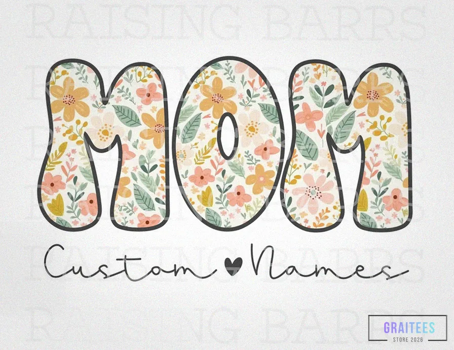 Graitees - Printed T - Shirt - Custom Mother’S Day Png - Custom Mom Title - Grandmother Png - Custom Name Sublimation - Mother Day Shirt Sublimation