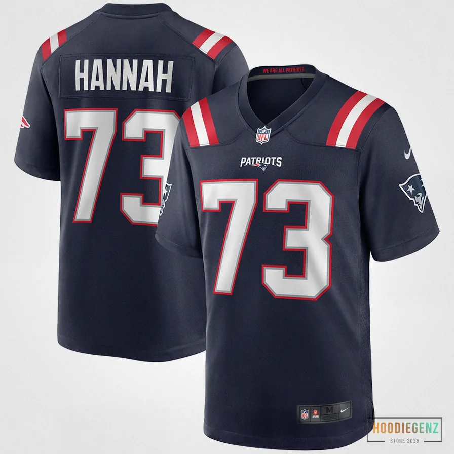 Hoodiegenz - Custom Name Jersey - Men'S New England Patriots John Hannah Navy Game Retired Player Jersey