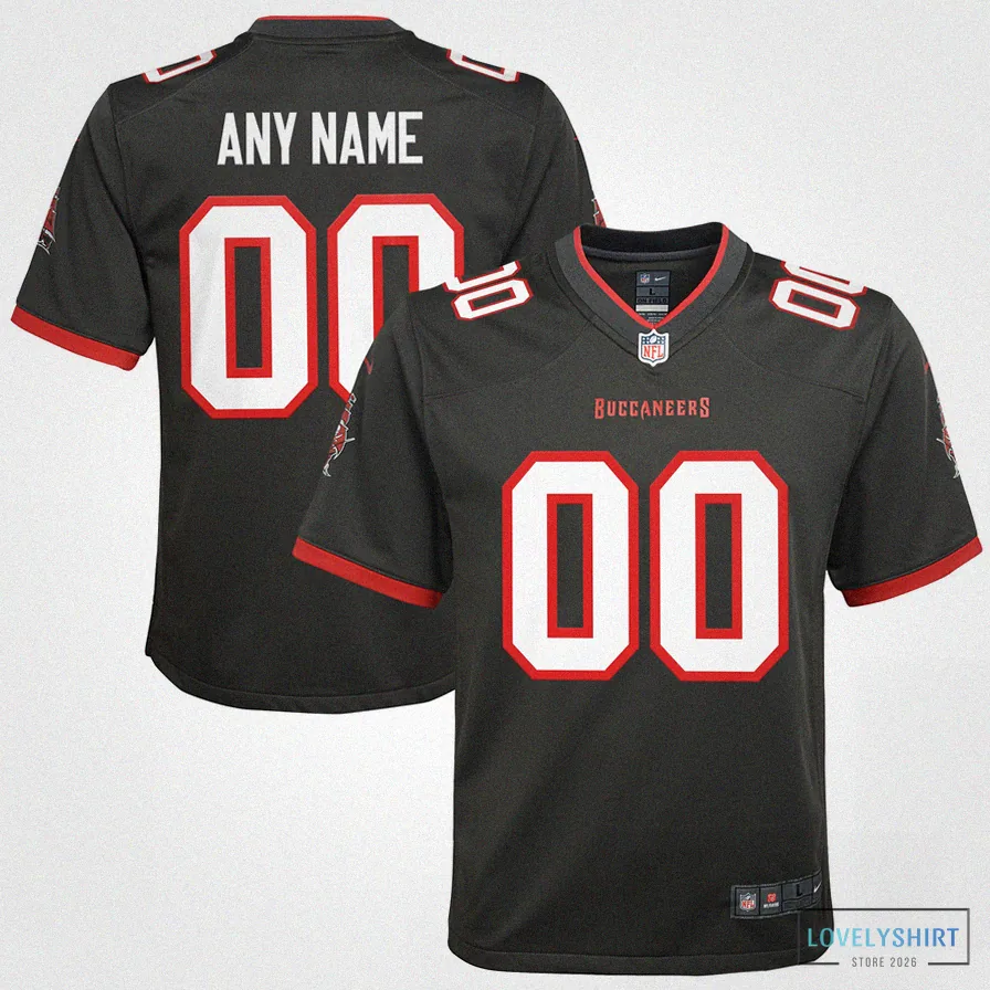 Lovelyshirt - Custom Name Jersey - Youth Tampa Bay Buccaneers Pewter Alternate Custom Game Jersey