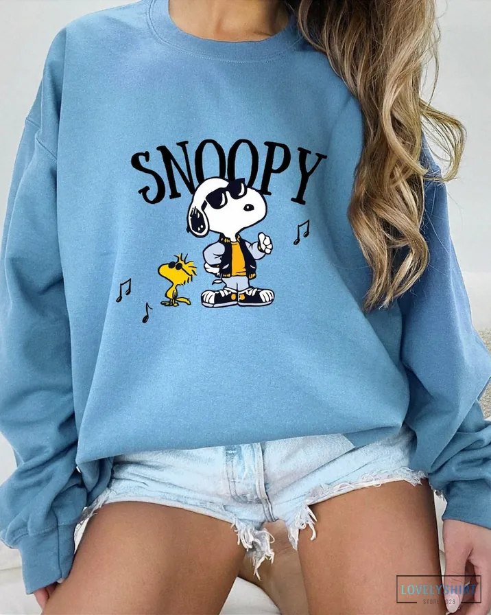 Lovelyshirt - Fleece Sweatshirt - Snoopy And Woodstock Crewneck Sweatshirt