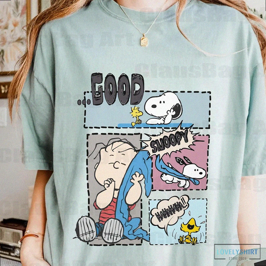 Lovelyshirt - Printed T - Shirt - Snoopy Retro Cartoon T - Shirt - Unisex Tee For Boho Aesthetic - Vintage Graphic Shirt - Comfort - Nostalgic Tee