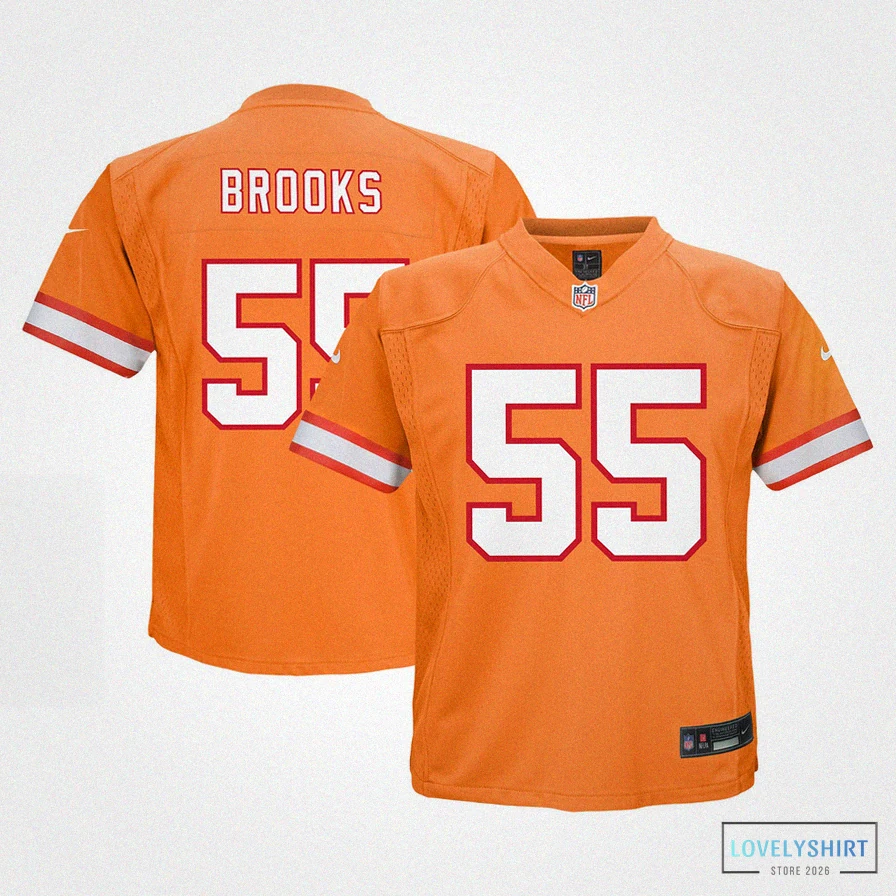 Lovelyshirt - Custom Name Jersey - Toddler Tampa Bay Buccaneers Derrick Brooks Orange Retired Player Game Jersey
