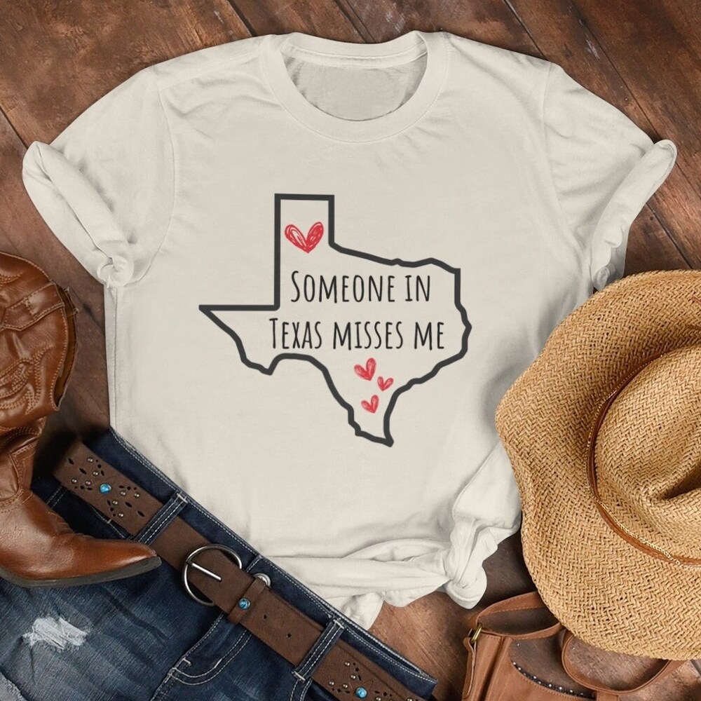Someone In Texas Misses Me Shirt Family Long Distance Shirt Custom Long Distance Relationship Shirt Mom Long Distance Shirt Usa Map